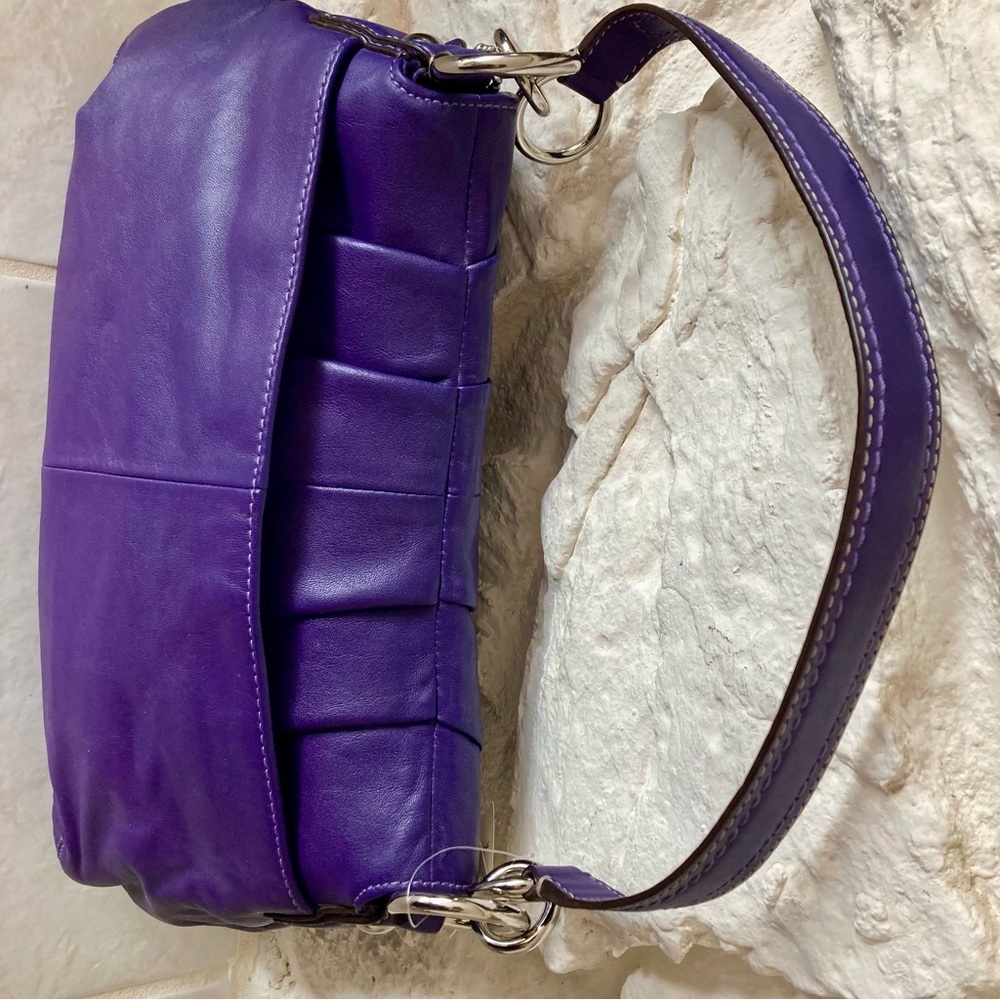 NWT Coach F17217 Vintage Purple Pleated Soho Leather w/Buckle Shoulder Bag - Picture 8 of 15
